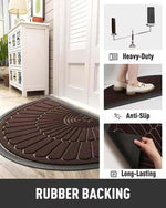 Rubber Anti-Slip Doormat for Home & Bathroom Entrance Brown Semi Circle Mat (45x75 cm) Image 4