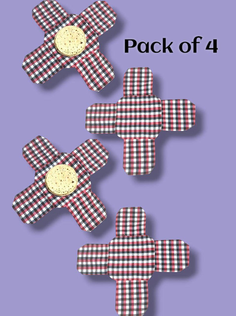 Cotton Roti Cover Cloth Pack Of 4 Image 1