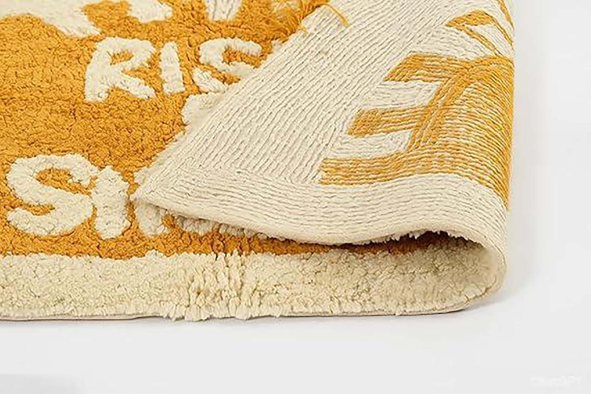 Cotton Anti-Slip Doormat for Home & Bathroom Entrance Mustard Semi Circle Mat (40x60 cm) Image 2
