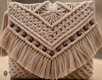 Handbag For Women And Girls Stylish Beige Fabric Bag Image 1