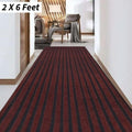 Polyester Anti-Slip Doormat for Home & Bathroom Entrance Brown Rectangular Mat (2x6 Feet) Image 1