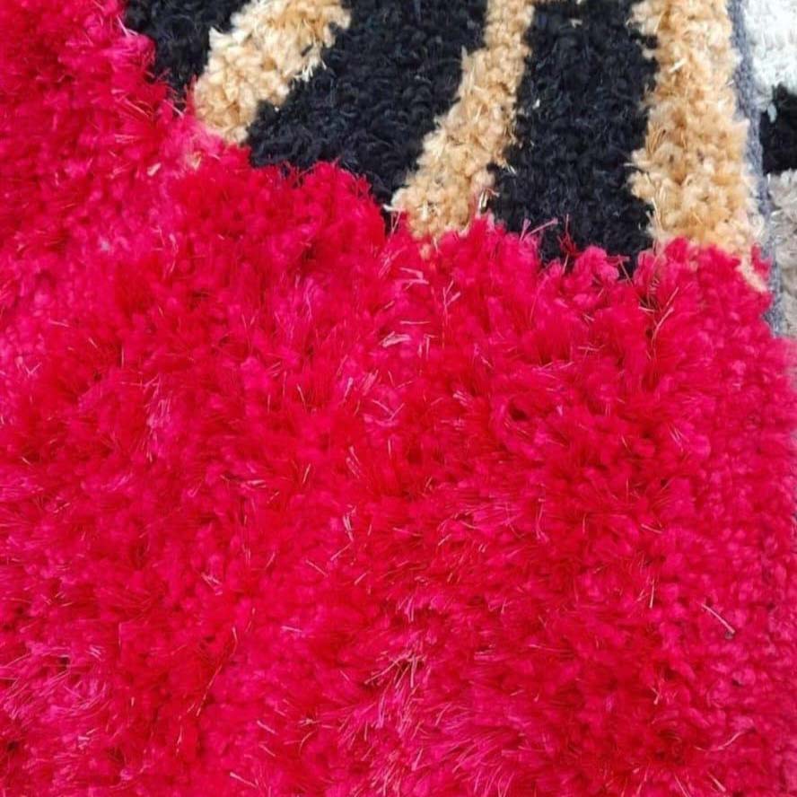 Polyester Anti-Slip Doormat for Home & Bathroom Entrance Pink Semi Circle Mat (50x58 cm) Image 3