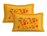 Cotton (90x100 Inch) Double Size Bedsheet With 2 Pillow Cover in Yellow Color Image 2