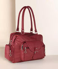 Handbag For Women And Girls Stylish Red PU Leather Bag Image 1