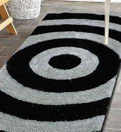 Polyester Anti-Slip Doormat for Home & Bathroom Entrance Black & Grey Rectangular Mat (33x 53 Inch) Image 2
