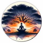 Sdf Meditation Buddha Wooden Wall Hanging Wall Painting For Home Decoration Gift 95 X 95 Inch Pack Of 1 Multi Image 1