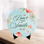 Truefab Wooden Dont Forgot To Smile Table Showpieces Art With Positive Quotes For Office Desk Home Decoration Living Room Modern Art Decorative Gifting Item Sp1202 Image 1
