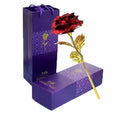 Feastive Celebration 24K Golden Rose Handcrafted Metal Rose With Gift Box Red And Gold 30 Cm Image 1