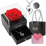 Necklace With Rose Gift Box Bag Wish Card For Friend Wedding Gift Anniversary Birthday Gift Valentines Day Gift Image 1