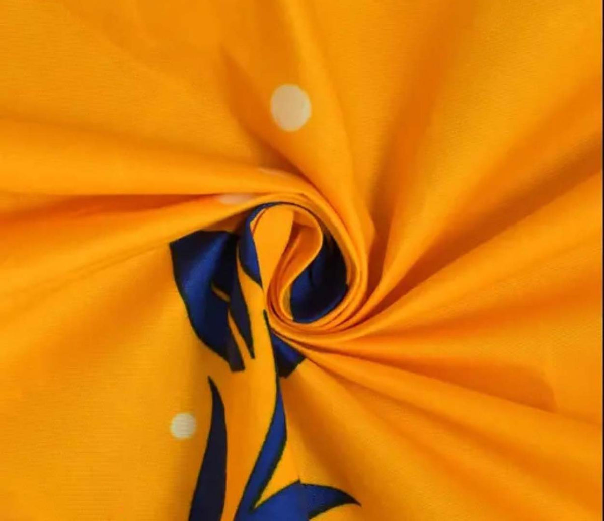 Cotton (78x72 Inch) Double Size Bedsheet With 2 Pillow Cover in Yellow Color Image 3