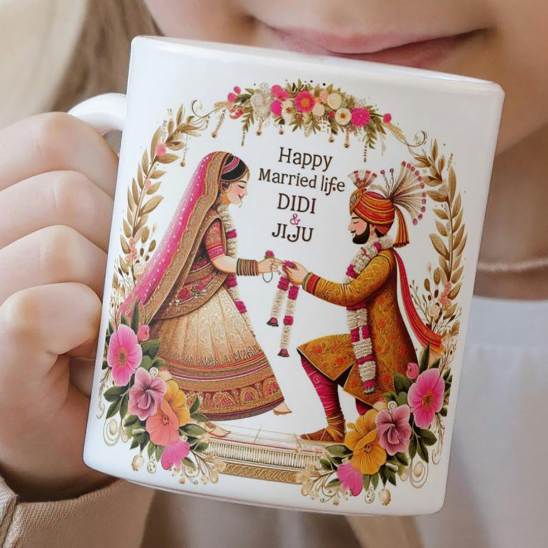 Happy Married Life Didi And Jiju Thoughtful Gift Mug For Sister And Brother In Law Elegant Ceramic Marriage Celebration Mug Best Wedding Gift Idea Image 4