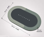 Silicone Anti-Slip Doormat for Home & Bathroom Entrance Multicolor Oval Mat (40x60 cm) 2 Pcs Image 4