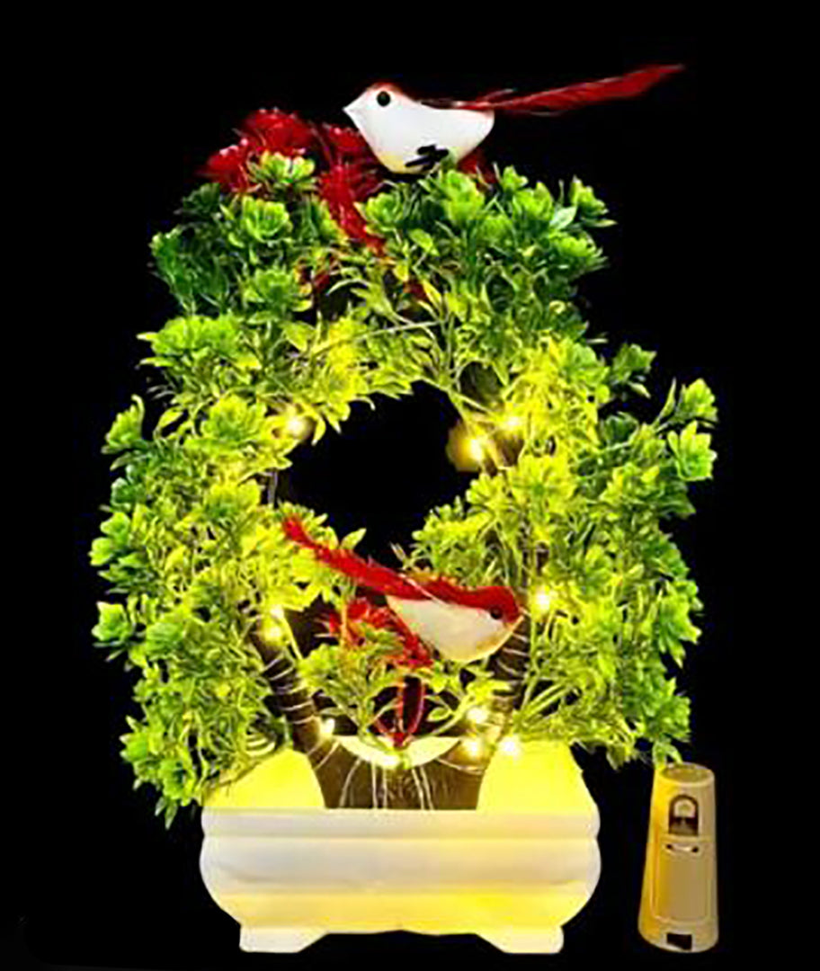 Artificial Bonsai Tree With Light Sparrow Living Room Dining Table Decor Home office Party Ocassion Indoor Decor Festival Gift For Couple Image 2
