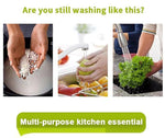 Multipurpose Plastic Rice Wash Bowl With Handle For Rice Vegetable And Fruits Image 3