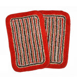 Microfiber Anti-Slip Doormat for Home & Bathroom Entrance Red Rectangular Mat (40x60 cm) 2 Pcs Image 1