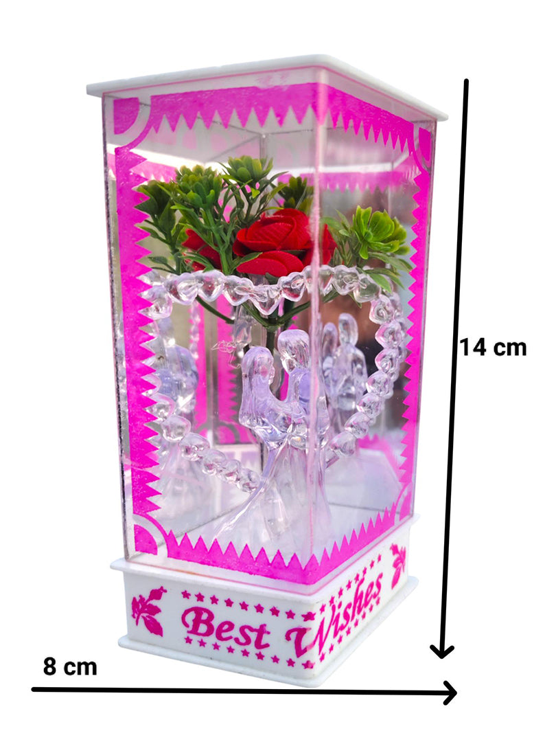 Romantic Couple Acrylic Figurine Showpiece With Led Light For Self Use Or Gifting To Fiance Valentine Gift Image 2