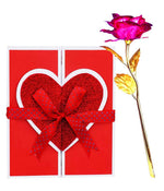 Greeting Card With Artificial Pink Rose Image 1