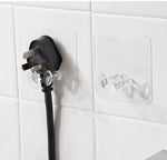Adhesive Hook Multifunctional Plug Socket Holder Free Punching Adhesive Hook Sticker Wall Mounted Transparent Wall Plug Hook For Keys Towel Kitchen Plug Hook 10 Image 4