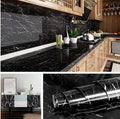 Black Marble Sticker For Kitchen Countertops Waterproof Black Marble Wallpaper Self Adhesive And Removable Marble Paper For Kitchen Bathroom Cabinet Furniture 60x200 Cm Image 1