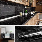 Black Marble Sticker For Kitchen Countertops Waterproof Black Marble Wallpaper Self Adhesive And Removable Marble Paper For Kitchen Bathroom Cabinet Furniture 60x200 Cm Image 1