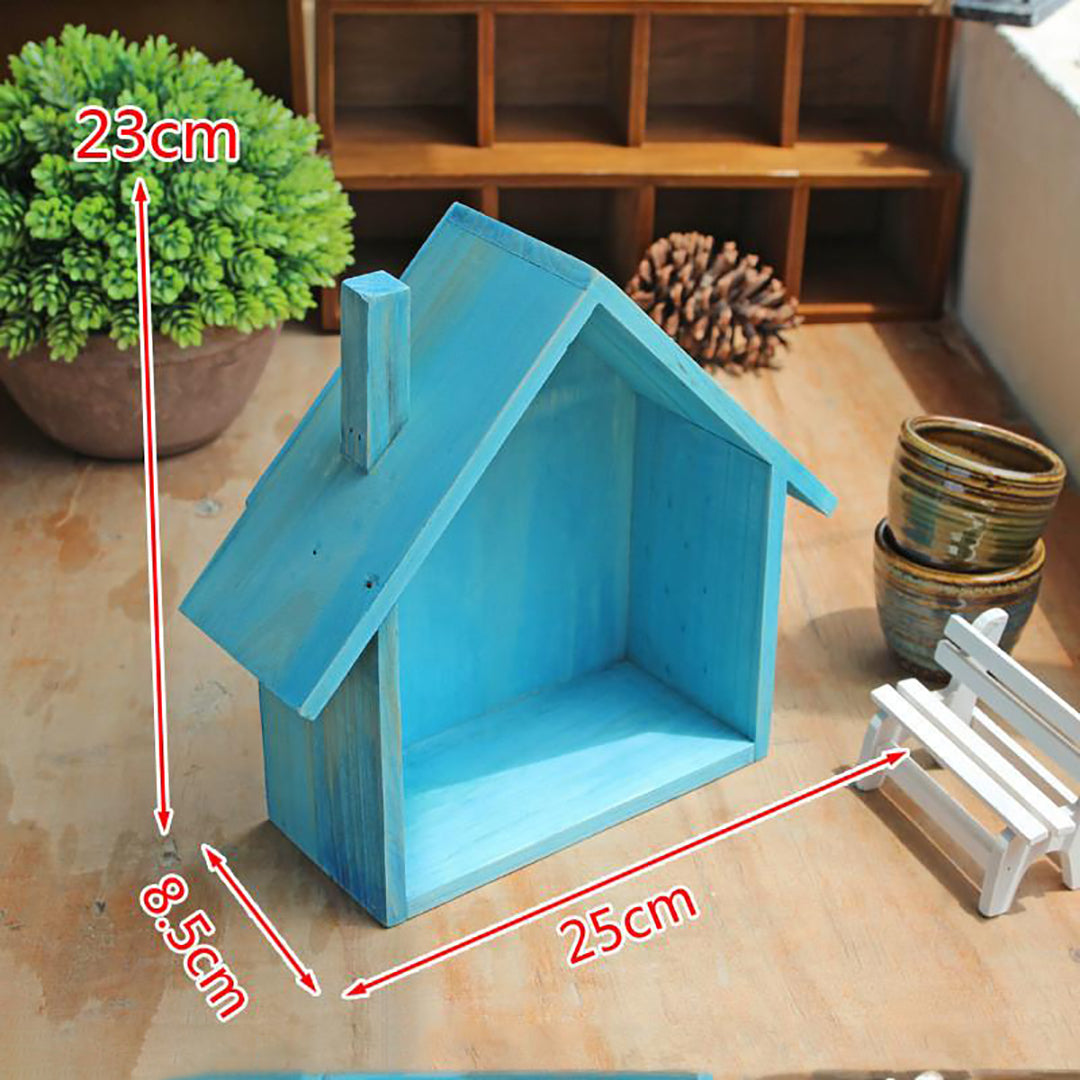 Wall Beautiful Hut Shape Floating Hanging Rack Shelves For Home And Living Room Mdf Medium Density Fiber Wall Shelf Number Of Shelves 4 Multicolor Image 2