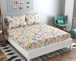 Cotton (90x100 Inch) Double Size Bedsheet With 2 Pillow Cover in White Color Image 2