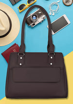 Handbag For Women And Girls Stylish Brown PU Leather Bag Image 3