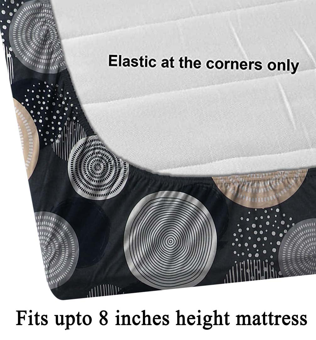 Cotton (78x72 Inch) Double Size Bedsheet With 2 Pillow Cover in Multicolor Image 3