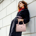 Handbag For Women And Girls Stylish Pink PU Leather Bag Image 4