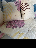 Quilted Fabric (90x90 Inch) Double Size Bedsheet With 2 Pillow Cover in Multicolor Image 1