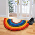 Microfiber Anti-Slip Doormat for Home & Bathroom Entrance Multicolor Semi Circle Mat (40x60 cm) Image 1
