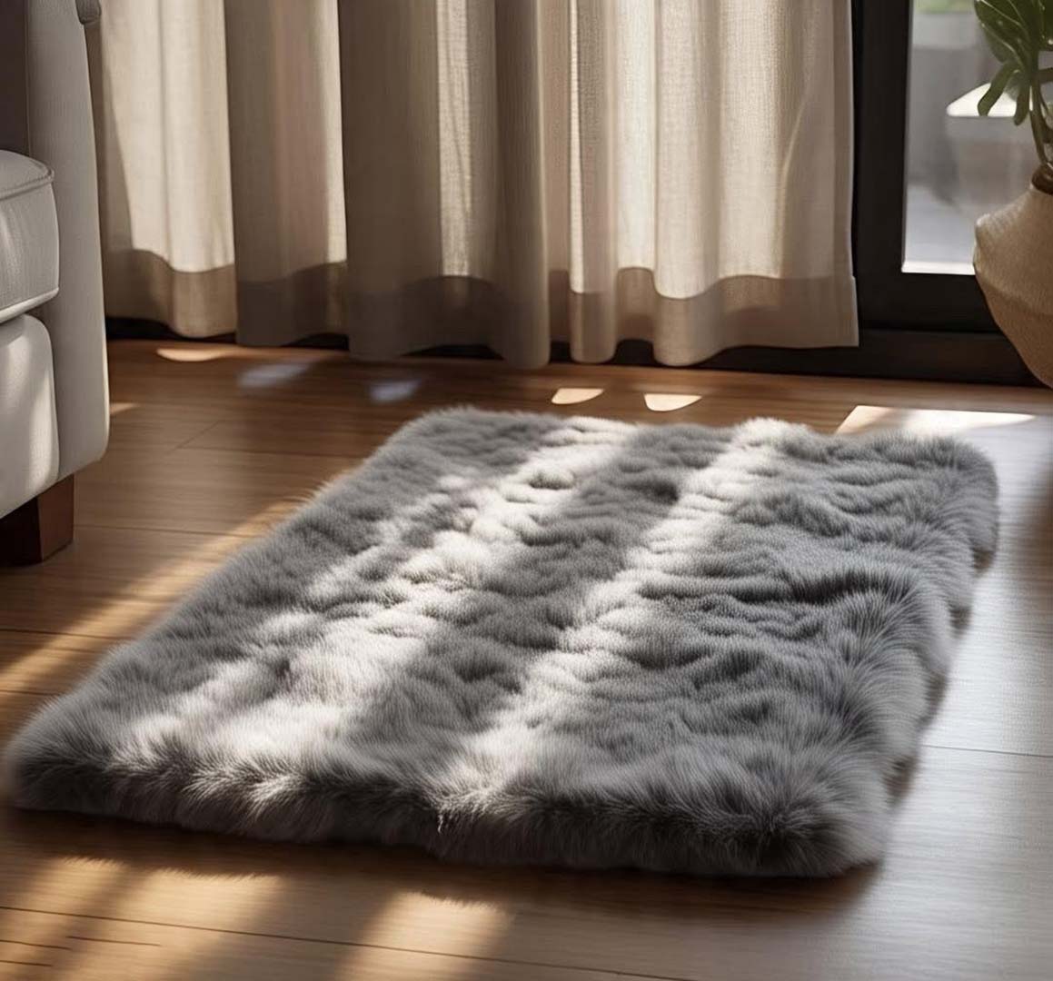 Microfiber Anti-Slip Doormat for Home & Bathroom Entrance Grey Rectangular Mat (40x60 cm) Image 1