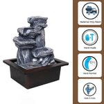 Day Creation Polyresin Tabletop Indoor Waterfall Fountain With Led Light For Home Decor Showpiece Fountain For Living Room Office Housewarming Gift Meditation Zen Water Fountain 213X167X26Cm Image 4