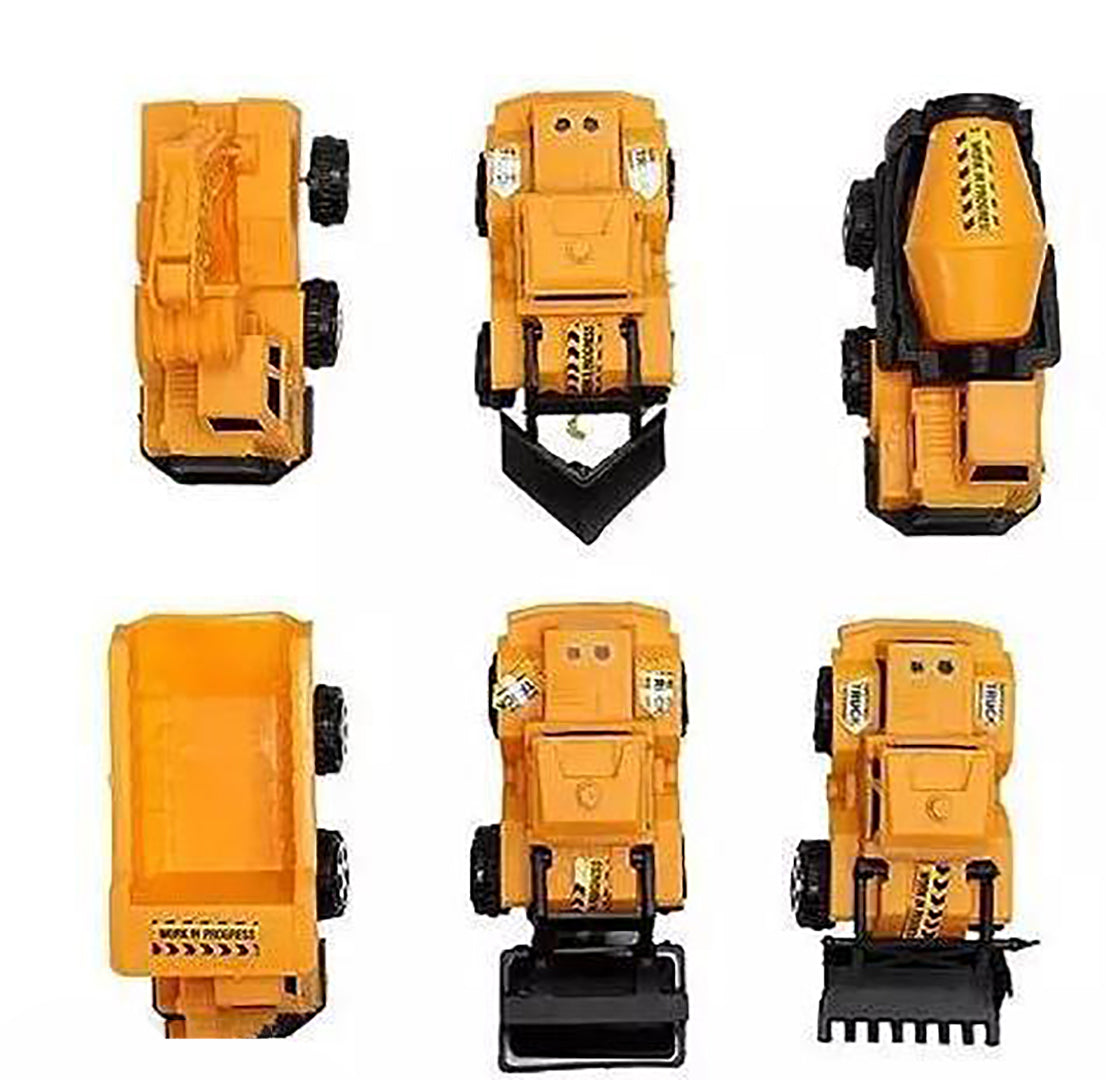 Kid Totoys Plastic Constructio Realistic Engiieer Vechicle Pushdozer Excavator Construction Toys Truck Machine Or Kids Excavator Construction Toy Yellow Pack Of 6 Image 2