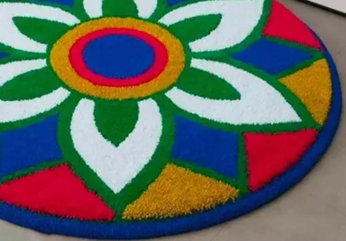 Microfiber Anti-Slip Doormat for Home & Bathroom Entrance Multicolor Round Mat (22 Inch) Image 2
