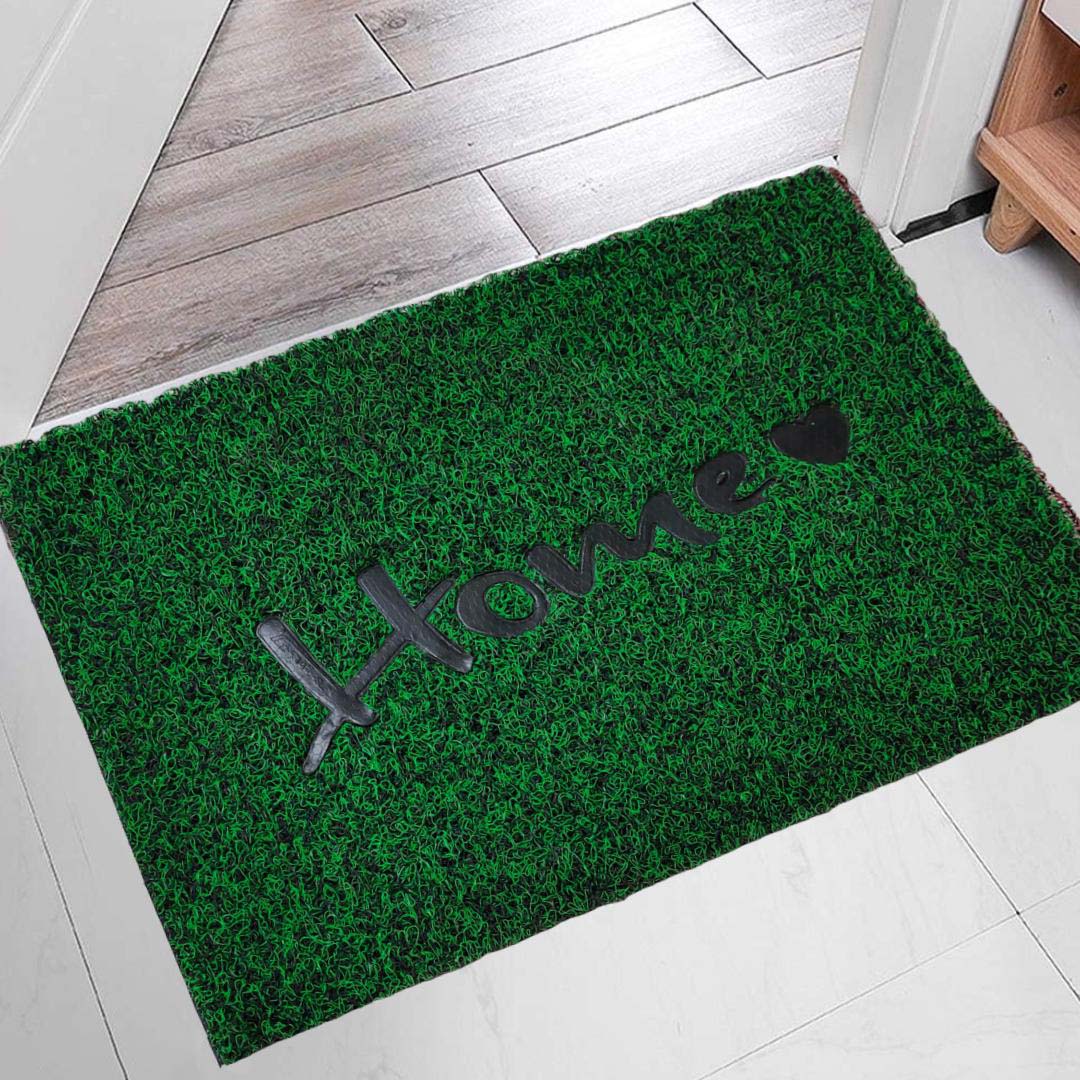 PVC Anti-Slip Doormat for Home & Bathroom Entrance Green Rectangular Mat (40x60 cm) Image 1
