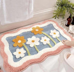 Microfiber Anti-Slip Doormat for Home & Bathroom Entrance Multicolor Rectangular Mat (16x24inch) Image 1