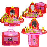 3 In 1 Beauty Set For Kids Girl Beauty With Suitcase Play Beauty Set Pink Image 2