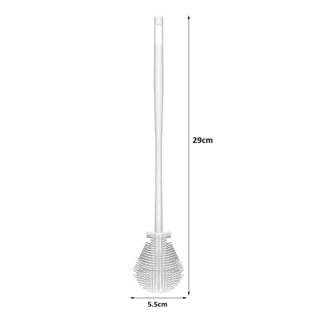 Long Handle Silicone Bottle Brush Flexible Cleaning Brush With Soft Bristles Multipurpose Kitchen Cleaner For Bottles And Cups White Image 2