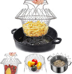 Foldable Steam Rinse Deep Frying Basket Stainless Steel Fry Basket Strainer Net Fried Filter For Fried Food Or Multifunctional Kitchen Cooking Tool Image 2