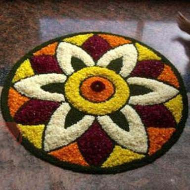 Polyester Anti-Slip Doormat for Home & Bathroom Entrance Multicolor round Mat (24 Inch) Image 1