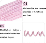 100Pcs Light Pink Color Pipe Cleaners Pipe Cleaners Craft Creative Diy Bouquet Flowers Home Decorations Making Image 3
