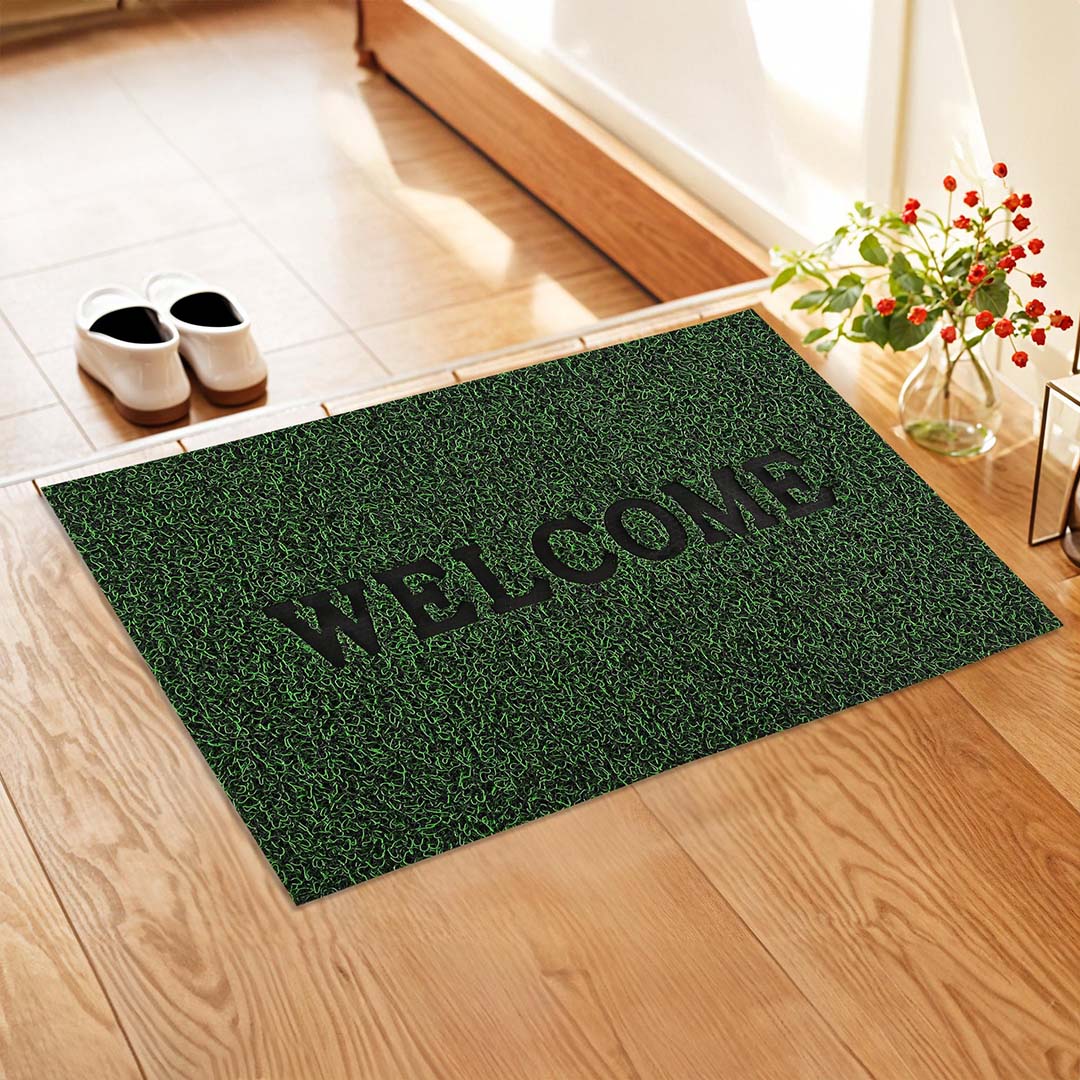 Artificial Grass Anti-Slip Doormat for Home & Bathroom Entrance Olive Rectangular Mat (16x24 Inch) Image 1