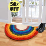 Microfiber Anti-Slip Doormat for Home & Bathroom Entrance Mulicolor Semi Circle Mat (45x70 cm) Image 1
