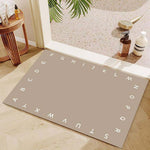 Rubber Anti-Slip Doormat for Home & Bathroom Entrance Beige Rectangular Mat (40x60 cm) Image 1