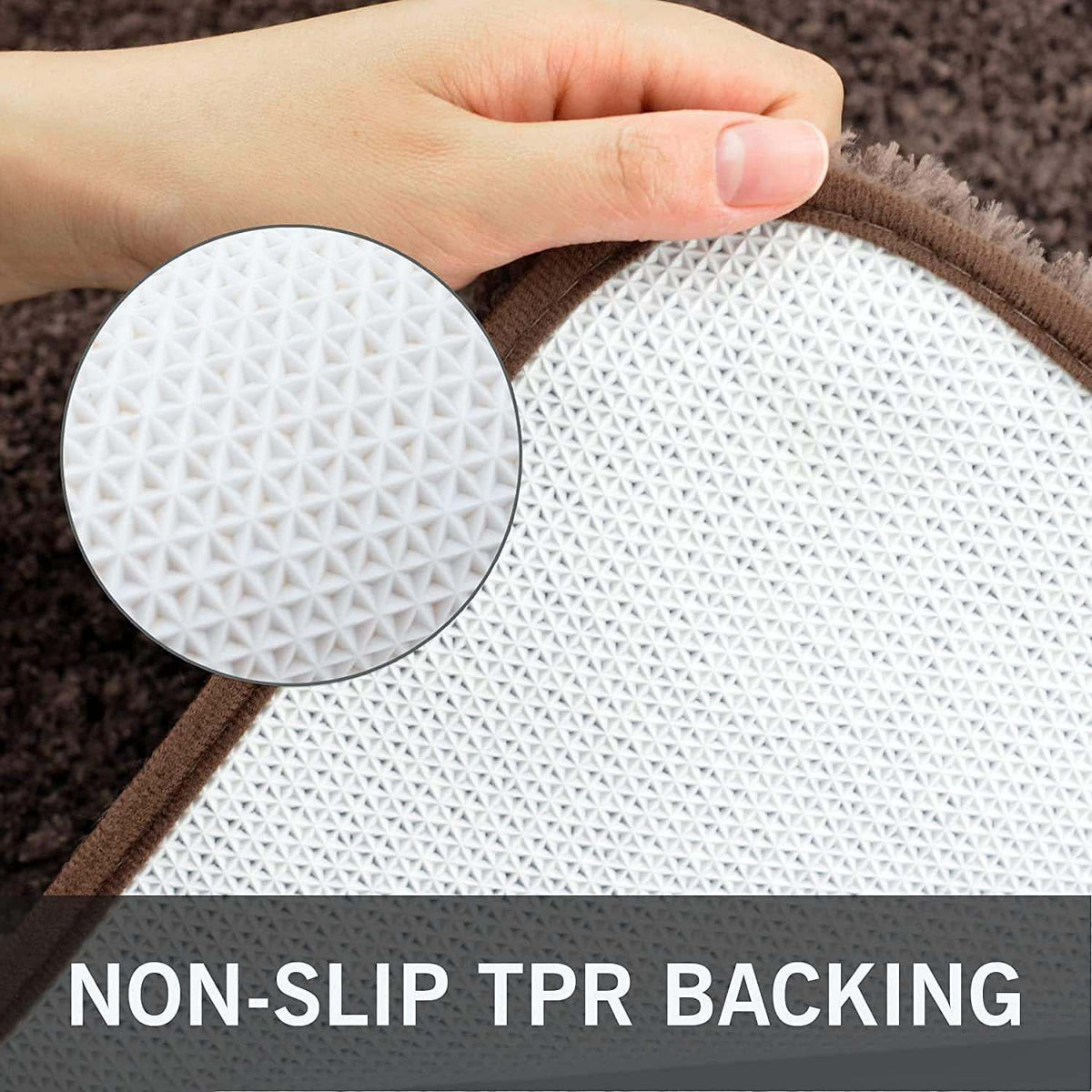 Microfiber Anti-Slip Doormat for Home & Bathroom Entrance Brown Rectangular Mat (40x60 cm) Image 2