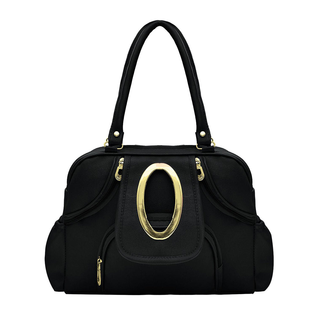 Handbag For Women And Girls Stylish Black Fabric Bag Image 2