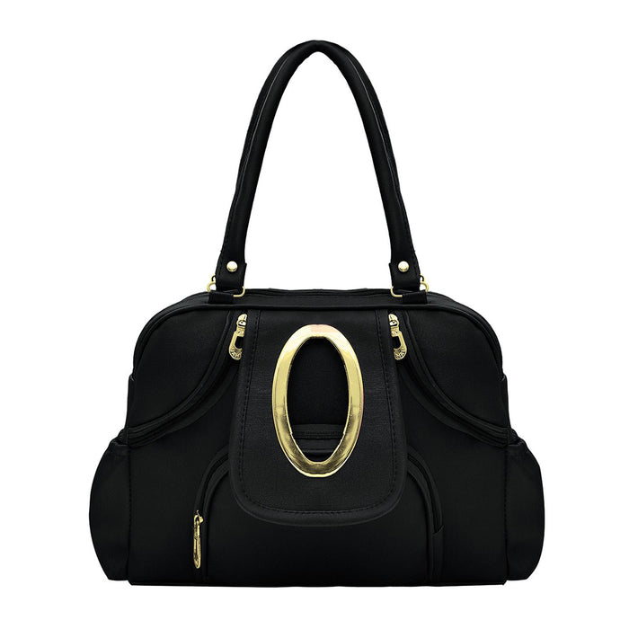 Handbag For Women And Girls Stylish Black Fabric Bag Image 2