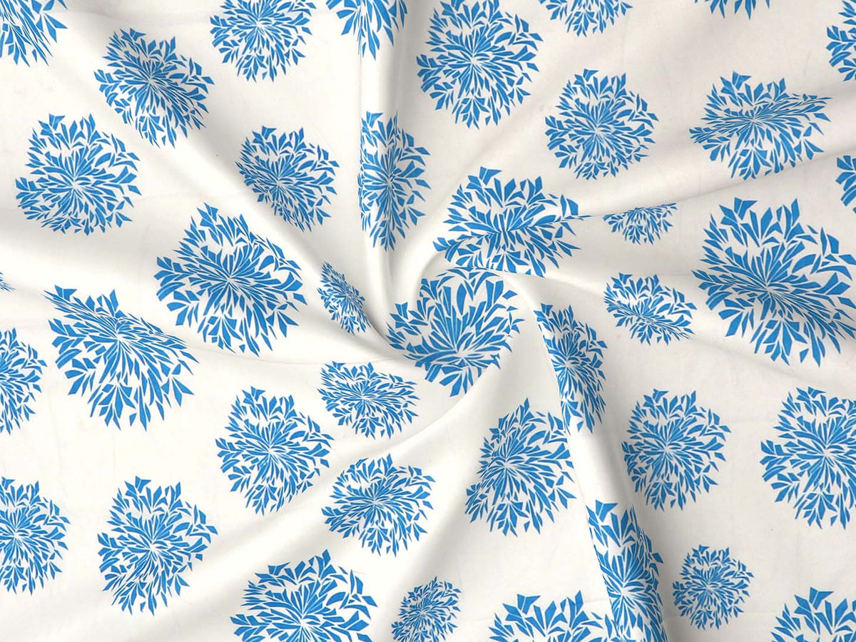Cotton (60x90 Inch) Single Size Bedsheet With 1 Pillow Cover in White & Blue Color Image 3