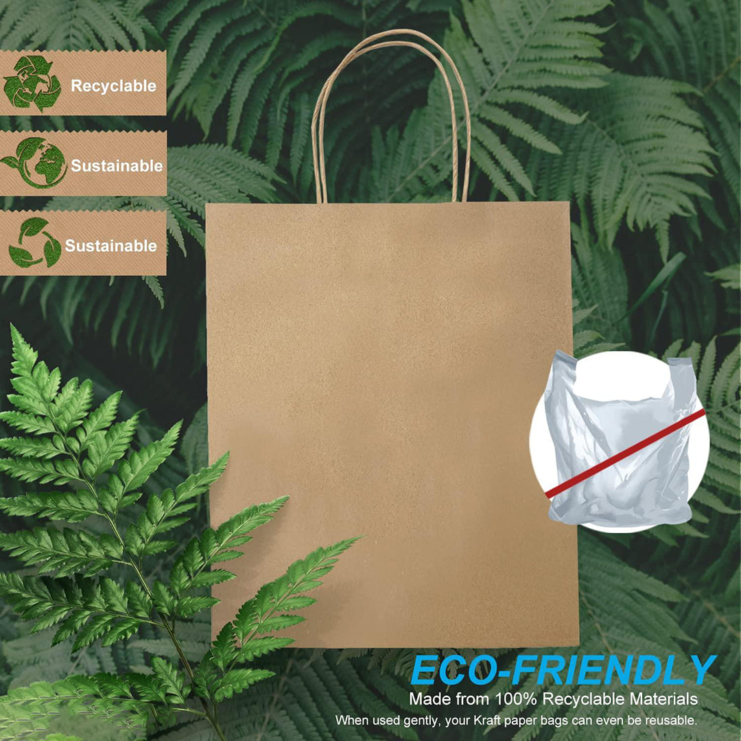 10 Pcs Kraft Paper Gift Bags With Twisted Handles 10X5X14 Inch Brown Paper Bags With Handles Gift Bags In Bulk Goodie Bags Paper Bags For Small Business Small Gift Bag Brown 10 Pcs Image 4